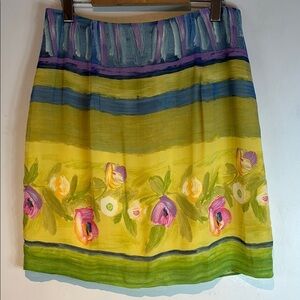 Joseph Ribkoff 90’s watercolour patterned floral skirt size US12 vintage